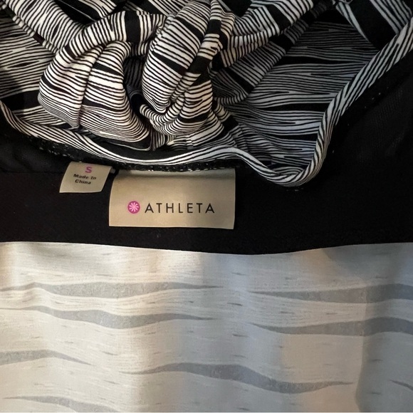 Athleta Kiki Halter Swim Dress Size Small Black Gray Stretch - Picture 6 of 7